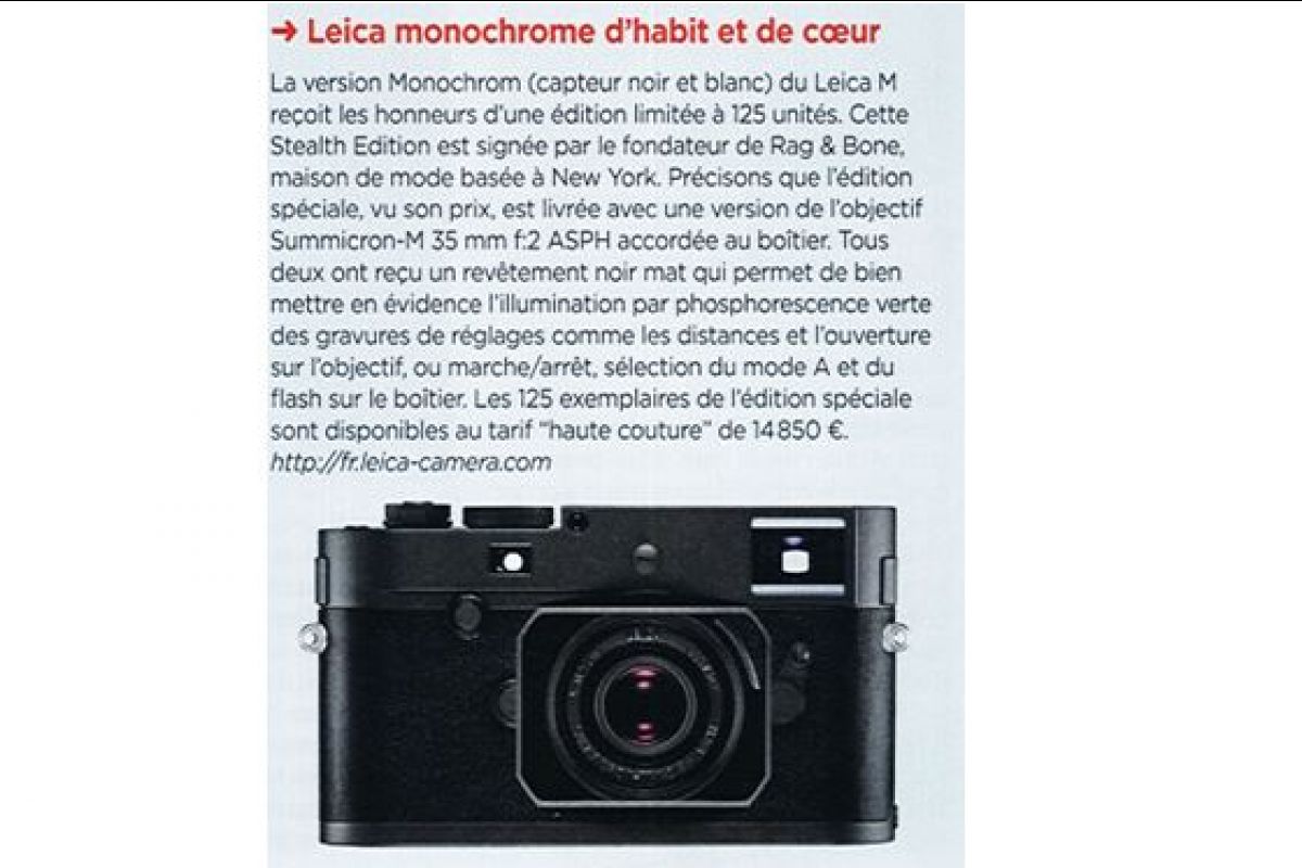 Leica dans le magazine Réponses Photo